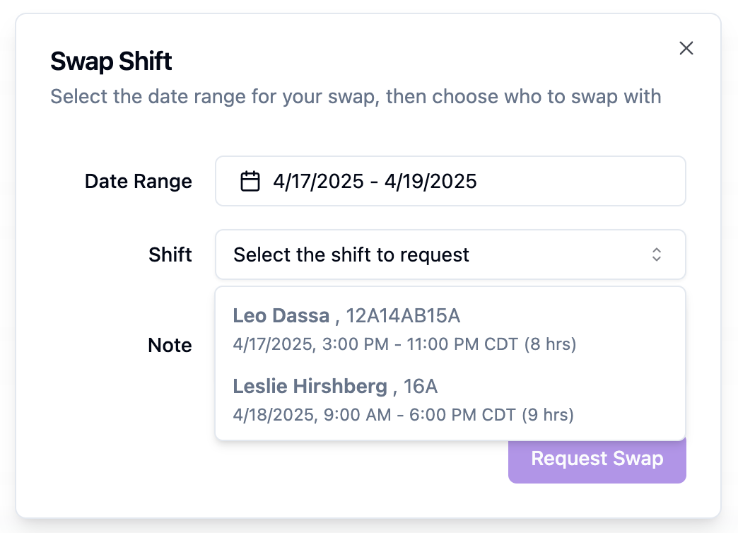 Swap Shifts
